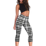 Scotstee Shop Tartan Capris Leggings Scott Black & White Modern Tartan Leggings, Girls Capri Leggings, Capri Yoga Pants, Tartan Capri Leggings, Plaid Capri Leggings