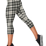Scotstee Shop Tartan Capris Leggings Scott Black & White Ancient Tartan Leggings, Girls Capri Leggings, Capri Yoga Pants, Tartan Capri Leggings, Plaid Capri Leggings