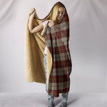 Scotstee Shop Tartan Blanket Hoodie - Clan Cunningham Burgundy Dancers Tartan Hooded Blanket