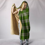 Scotstee Shop Tartan Blanket Hoodie - Clan Cunningham Dress Green Dancers Tartan Hooded Blanket