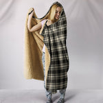 Scotstee Shop Tartan Blanket Hoodie - Clan Menzies Black & White Ancient Tartan Hooded Blanket