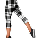 Scotstee Shop Tartan Capris Leggings Macfarlane Black & White Tartan Leggings, Girls Capri Leggings, Capri Yoga Pants, Tartan Capri Leggings, Plaid Capri Leggings