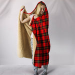 Scotstee Shop Tartan Blanket Hoodie - Clan Wallace Hunting - Red Tartan Hooded Blanket