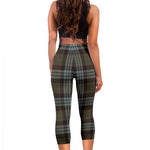 Scotstee Shop Tartan Capris Leggings Stewart Old Weathered Tartan Leggings, Girls Capri Leggings, Capri Yoga Pants, Tartan Capri Leggings, Plaid Capri Leggings