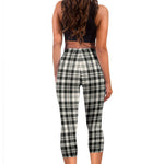 Scotstee Shop Tartan Capris Leggings Scott Black & White Ancient Tartan Leggings, Girls Capri Leggings, Capri Yoga Pants, Tartan Capri Leggings, Plaid Capri Leggings