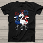 Scotstee Shop - Funny 4th Of July Flamingo American Flag USA Independence 4th Of July Shirt