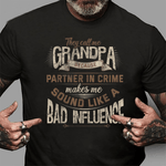 Funny Grandpa, Partner In Crime Phrase, Granddad Humor Birthday Shirt - Scotstee Shop