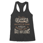 Funny Grandpa, Partner in Crime Phrase, Granddad Humor Women's Tank Top - Scotstee Shop