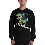 Funny Grim Reaper and T-Rex Halloween womens halloween sweatshirts halloween sweatshirt plus size - Scotstee Shop