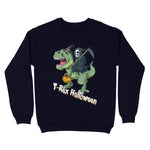 Funny Grim Reaper and T-Rex Halloween womens halloween sweatshirts halloween sweatshirt plus size - Scotstee Shop
