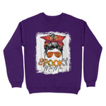 Funny halloween Spooky Mama Messy Bun Skull Mom Halloween Halloween Sweatshirts, Halloween Sweatshirt Plus Size - Scotstee Shop
