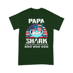 Scotstee Shop - Funny Papa Shark America Flag 4th Of July Shirt