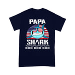 Scotstee Shop - Funny Papa Shark America Flag 4th Of July Shirt