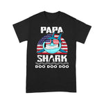 Scotstee Shop - Funny Papa Shark America Flag 4th Of July Shirt