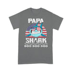 Scotstee Shop - Funny Papa Shark America Flag 4th Of July Shirt