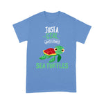 Funny Sea Turtle Shirt Just A Girl Who Loves Sea Turtles Clothes Gift Sea Turtle Sea Turtle T Shirt - Scotstee Shop