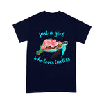 Funny Sea Turtle Shirt Just A Girl Who Loves Turtles Floral Sea Turtle Funny Sea Turtle Shirt - Scotstee Shop