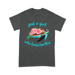 Funny Sea Turtle Shirt Just A Girl Who Loves Turtles Floral Sea Turtle Funny Sea Turtle Shirt - Scotstee Shop
