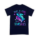 Funny Sea Turtle Shirt Just a Girl Who Loves Turtles Galaxy Space Sea Turtle Gift Funny Sea Turtle TShirt - Scotstee Shop