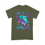 Funny Sea Turtle Shirt Just a Girl Who Loves Turtles Galaxy Space Sea Turtle Gift Funny Sea Turtle TShirt - Scotstee Shop