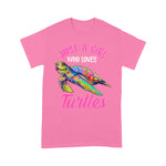 Funny Sea Turtle Shirt Just A Girl Who Loves Turtles Girls Women Gift Sea Turtle Funny Sea Turtle TShirt - Scotstee Shop