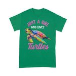 Funny Sea Turtle Shirt Just A Girl Who Loves Turtles Girls Women Gift Sea Turtle Funny Sea Turtle TShirt - Scotstee Shop
