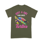 Funny Sea Turtle Shirt Just A Girl Who Loves Turtles Girls Women Gift Sea Turtle Funny Sea Turtle TShirt - Scotstee Shop
