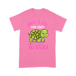 Funny Sea Turtle Shirt Just A Girl Who Loves Turtles Lover Gift Cute Turtle Love Funny Sea Turtle TShirt - Scotstee Shop