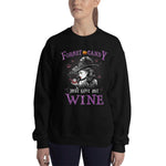 Funny Witch Forget Candy Just Give Me Wine Halloween T-Shirt - Standard Crew Neck Sweatshirt - Scotstee Shop