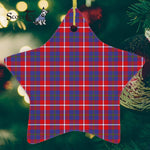 Galloway Red Tartan Ornament Star Ornament, Christmas Star Decorations, ceramic ornament, Plaid Star Ceramic Ornament, Christmas Ornament Decorations Gift