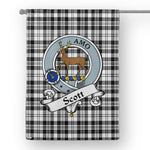 Garden Flag Scott Black White Modern Clan Badge Tartan Flag Scottish Tartan House Flag - Scotstee Shop