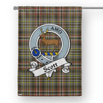 Garden Flag Scott Green Weathered Clan Badge Tartan Flag Scottish Tartan House Flag - Scotstee Shop