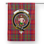 Garden Flag Shaw Of Sauchie Red Modern Tartan Flag Clan Badge Tartan House Flag