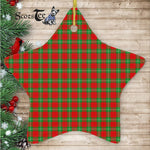 Gartshore Tartan Ornament Star Ornament, Christmas Star Decorations, ceramic ornament, Plaid Star Ceramic Ornament, Christmas Ornament Decorations Gift