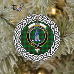 Ged Tartan Ornament,  ceramic ornament, personalized christmas ornaments, christmas tree ornaments, christmas door decorations, Plaid Ornament, Tartan Ceramic Ornament