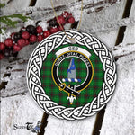 Ged Tartan Ornament,  ceramic ornament, personalized christmas ornaments, christmas tree ornaments, christmas door decorations, Plaid Ornament, Tartan Ceramic Ornament