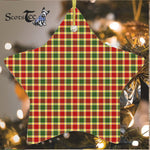 Gibbs Tartan Ornament Star Ornament, Christmas Star Decorations, ceramic ornament, Plaid Star Ceramic Ornament, Christmas Ornament Decorations Gift