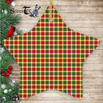 Gibbs Tartan Ornament Star Ornament, Christmas Star Decorations, ceramic ornament, Plaid Star Ceramic Ornament, Christmas Ornament Decorations Gift