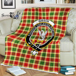 Gibson Blanket Plaid Blanket Gibson Clan Crest Badge Tartan Blanket Scottish Green Plaid Throw Blanket Tartan Plaid Fleece Blanket