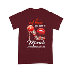Girls Birthday A Queen Was Born In March Birthday Shirt - Scotstee Shop
