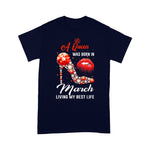 Girls Birthday A Queen Was Born In March Birthday Shirt - Scotstee Shop