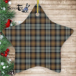 Gordon Weathered Tartan Ornament Star Ornament, Christmas Star Decorations, ceramic ornament, Plaid Star Ceramic Ornament, Christmas Ornament Decorations Gift