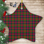 Graham Red Tartan Ornament Star Ornament, Christmas Star Decorations, ceramic ornament, Plaid Star Ceramic Ornament, Christmas Ornament Decorations Gift