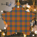 Grant Of Edinchat Tartan Ornament Star Ornament, Christmas Star Decorations, ceramic ornament, Plaid Star Ceramic Ornament, Christmas Ornament Decorations Gift