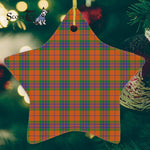 Grant Of Edinchat Tartan Ornament Star Ornament, Christmas Star Decorations, ceramic ornament, Plaid Star Ceramic Ornament, Christmas Ornament Decorations Gift