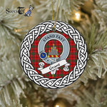 Grant Tartan Ornament,  ceramic ornament, personalized christmas ornaments, christmas tree ornaments, christmas door decorations, Plaid Ornament, Tartan Ceramic Ornament