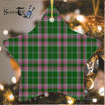 Gray Hunting Tartan Ornament Star Ornament, Christmas Star Decorations, ceramic ornament, Plaid Star Ceramic Ornament, Christmas Ornament Decorations Gift