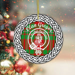 Gregor Tartan Ornament,  ceramic ornament, personalized christmas ornaments, christmas tree ornaments, christmas door decorations, Plaid Ornament, Tartan Ceramic Ornament