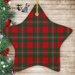 Gregor Tartan Ornament Star Ornament, Christmas Star Decorations, ceramic ornament, Plaid Star Ceramic Ornament, Christmas Ornament Decorations Gift