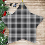 Grey Douglas Tartan Ornament Star Ornament, Christmas Star Decorations, ceramic ornament, Plaid Star Ceramic Ornament, Christmas Ornament Decorations Gift